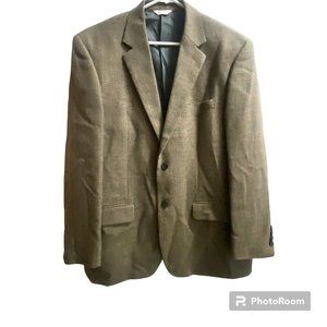 Joseph & Feiss Lambswool Brown Houndstooth Blazer Two‎ Button Men's 44R